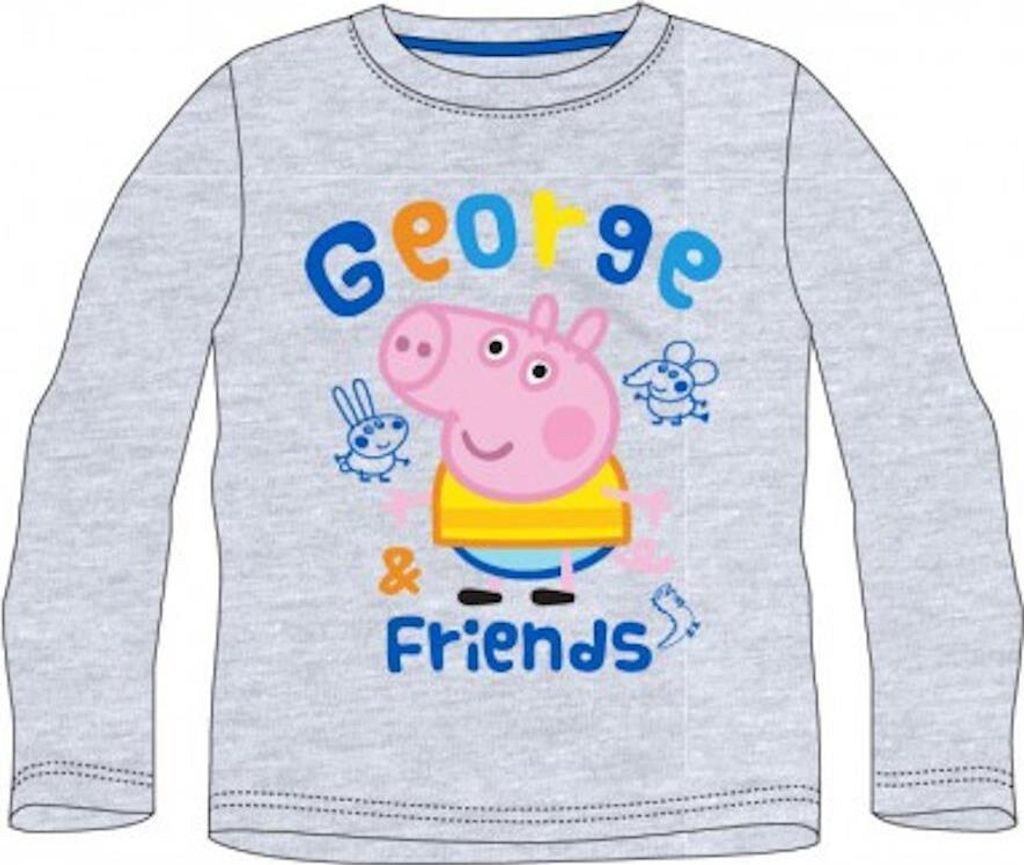 Peppa Pig Langarm-Shirt | George-Motiv | grau,104