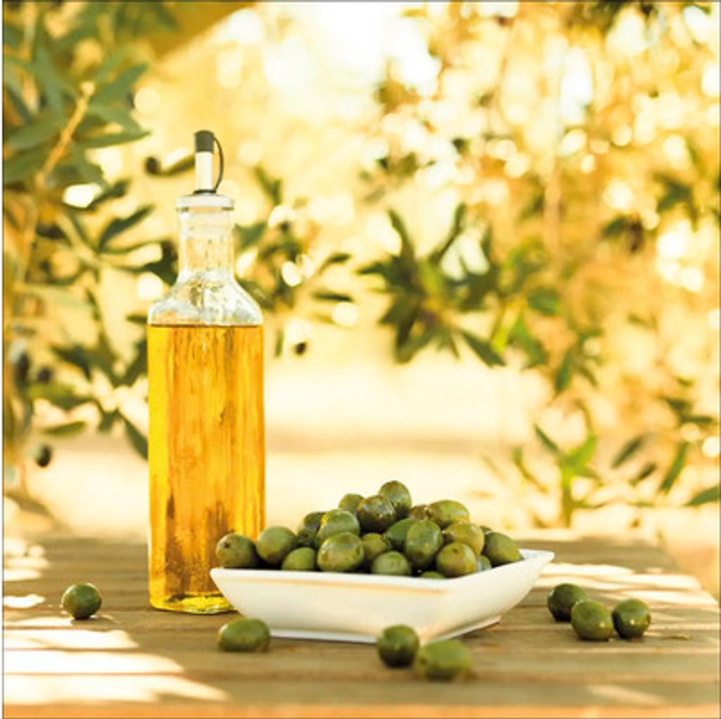 Glasbild Oliven III 30x30 cm