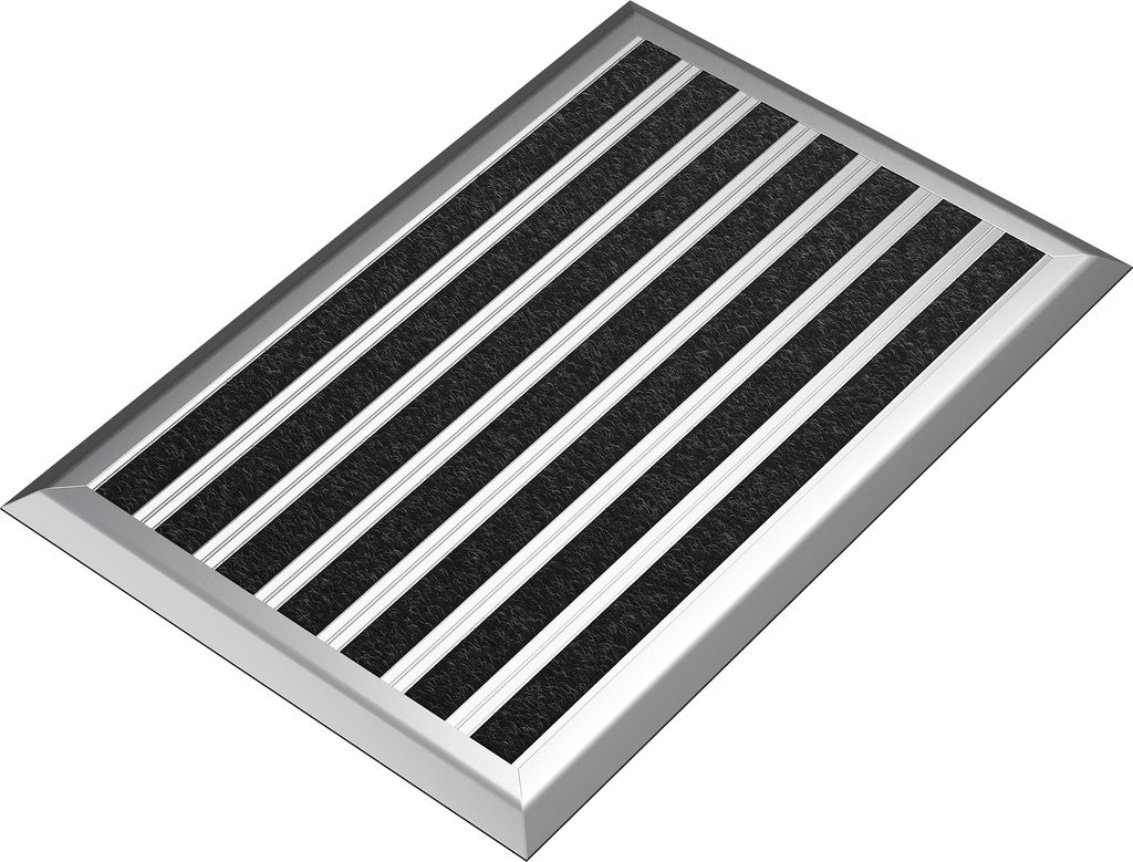 Fußmatte Außen Schmutzfangmatte für Draußen - 40x60 cm silbernem Aluminiumrand Wetterfester Fußabstreifer Outdoor Fußmatte