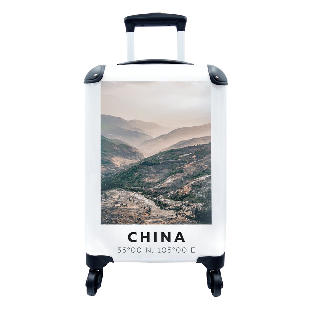 MuchoWow Koffer Handgepäck Trolley Rollkoffer Kleine Reisekoffer mit 4 Rollen - Sommer - China - Berge - Asien - Cabin Size < 55x40x23 cm & 55x4...