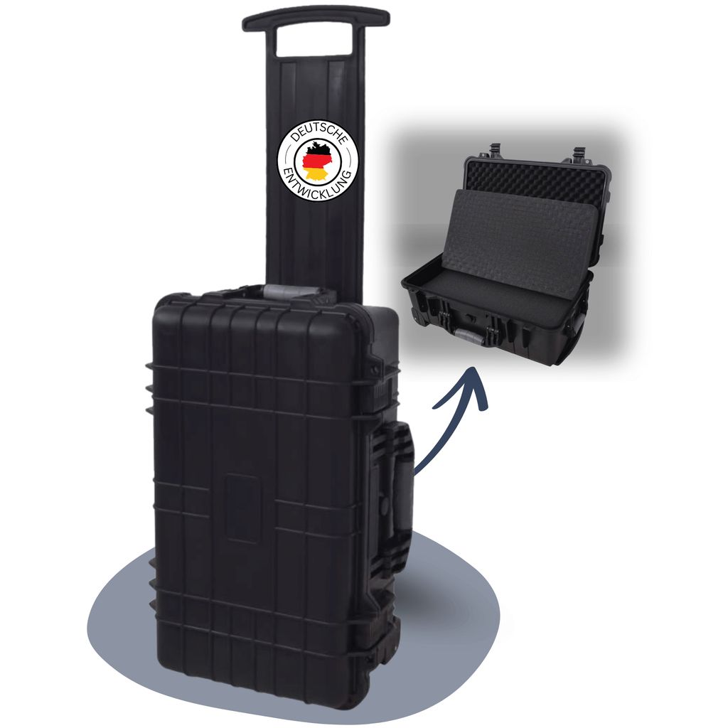 DELUKE Universalkoffer mit Schaumstoffeinlage - mit Rollen | Transportkoffer mit Schaumstoff Outdoor-Fotokoffer Kamerakoffer Koffer für Messger...