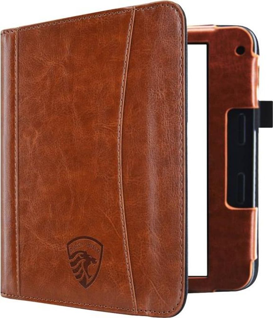 Dutch Shield - Luxe strap Case Hülle für das Tolino Vision 6 Ebook - Klapphülle Ereader Schutzhülle Cover Braun