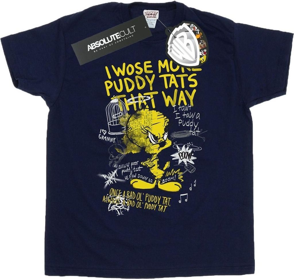Looney Tunes - "Tweety Pie More Puddy Tats" T-Shirt für Damen BI31216 (L) (Marineblau)
