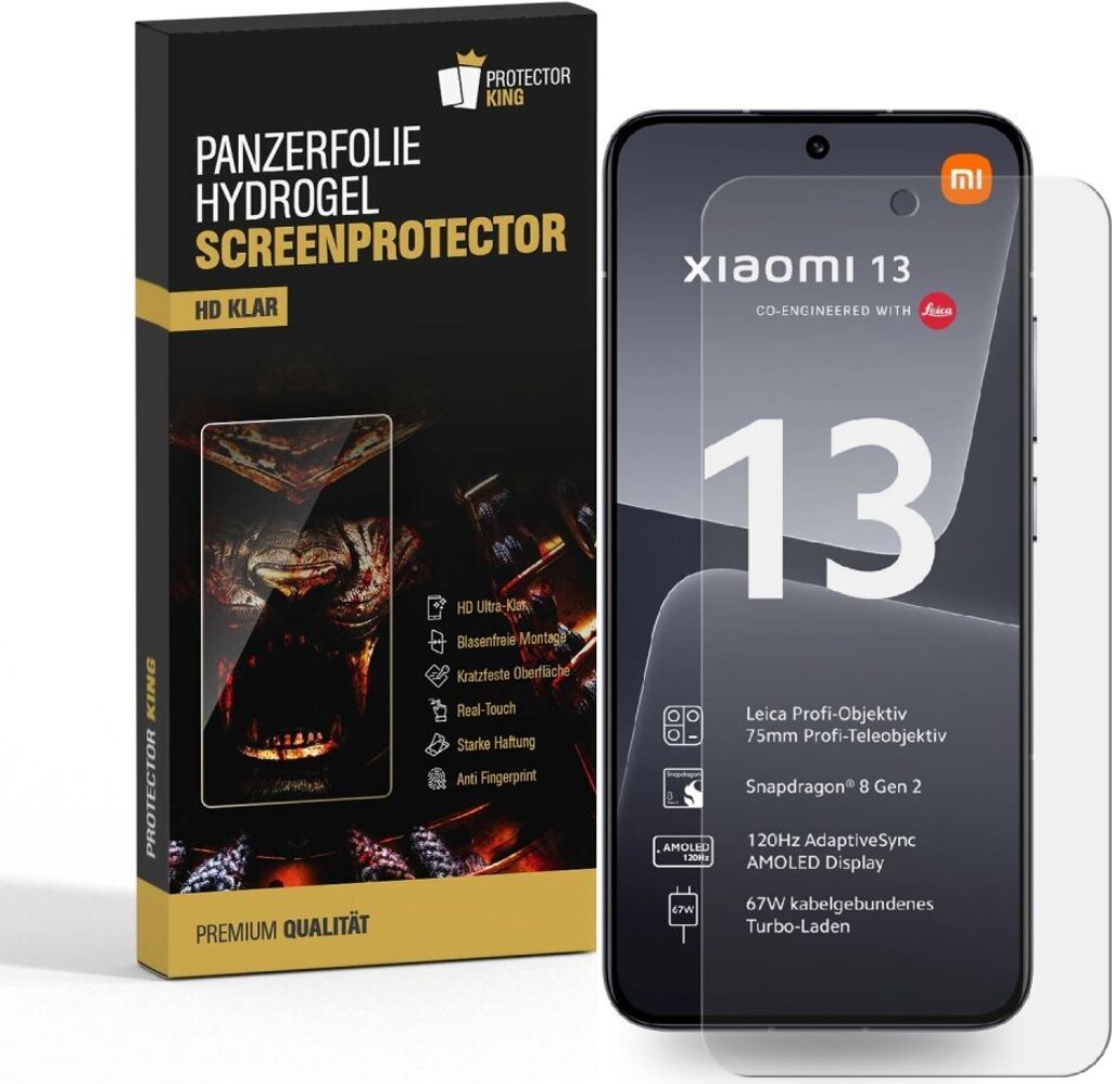 3x Panzerfolie für Xiaomi 13 HYDROGEL Displayschutz Schutzfolie HD KLAR ANTI-SHOCK/ ANTI-KRATZ/ ANTI-BRUCH/ ANTI-SCHMUTZ