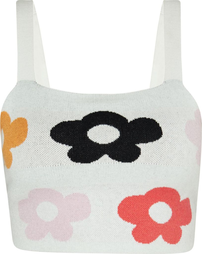 SWIRLY damen kurzes top - weiss mehrfarbig, XL