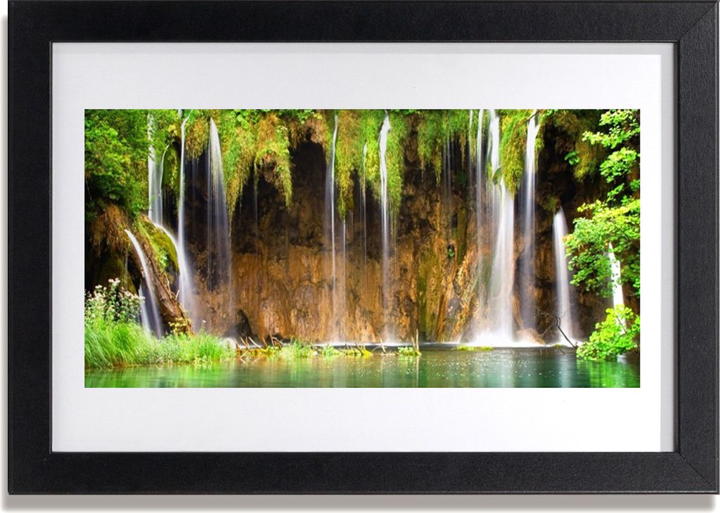Bild 30x20 MDF-Rahmen Wandkunst Wasserfall Natur