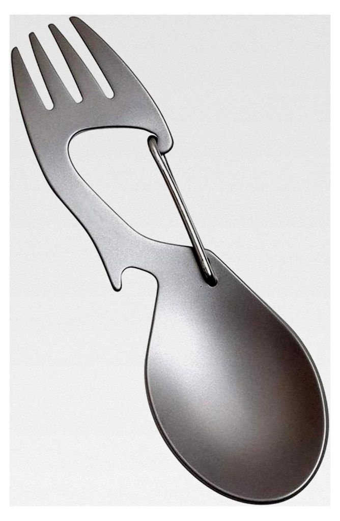 Spork Outdoor Löffel Gabel Messer Flaschen- und Dosenöffner Camping Edelstahl Besteck Reisen Multifunktionales Utensil