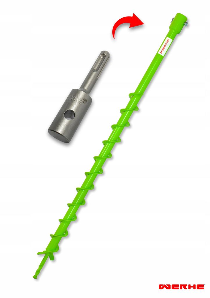 WERHE Grondboor 40 mm D met enkele spiraal + SDS Plus Productafbeelding 