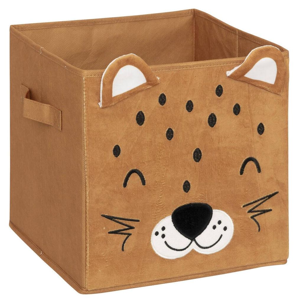 Pojemnik na zabawki z uszkami LEOPARD, 29 x 29 x 29 cm Zdjęcie produktu 