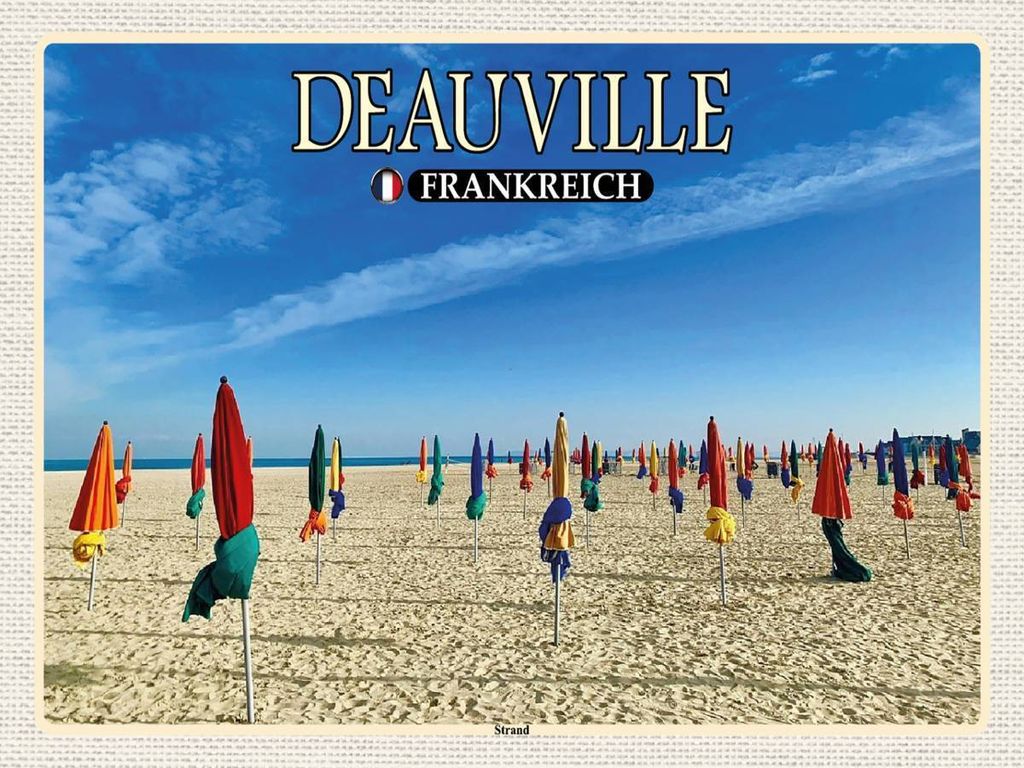 vianmo Holzschild 30x40 cm Deauville Frankreich Strand Meer Urlaub