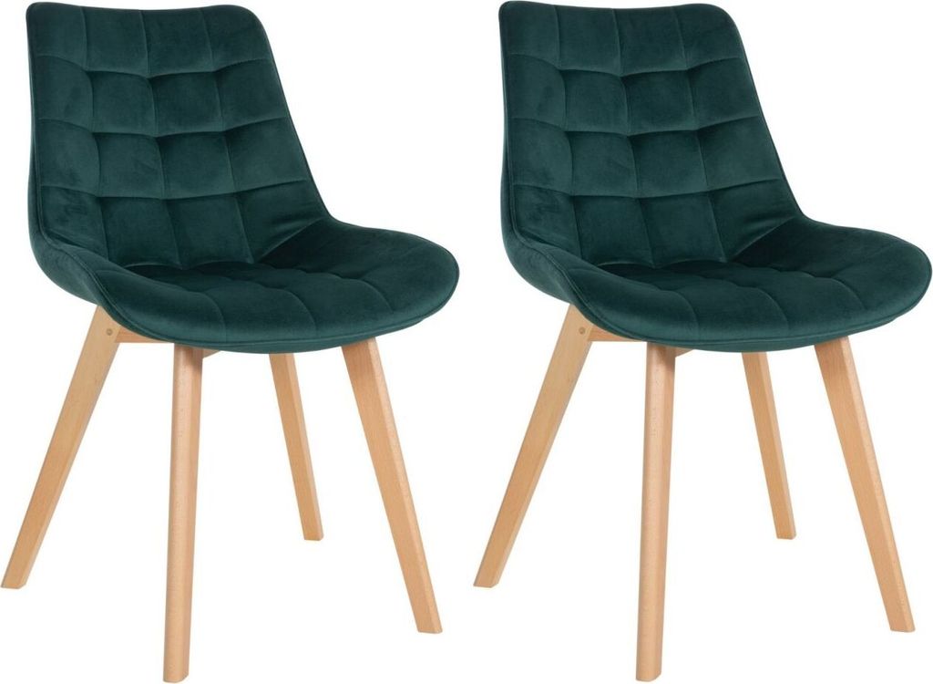 2er Set Stühle Brook Samt grün