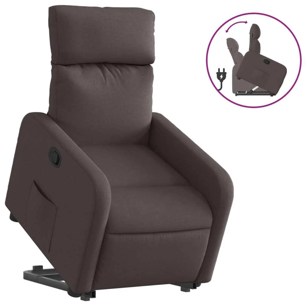 Fauteuil releveur électrique de relaxation coloris marron chocolat chic