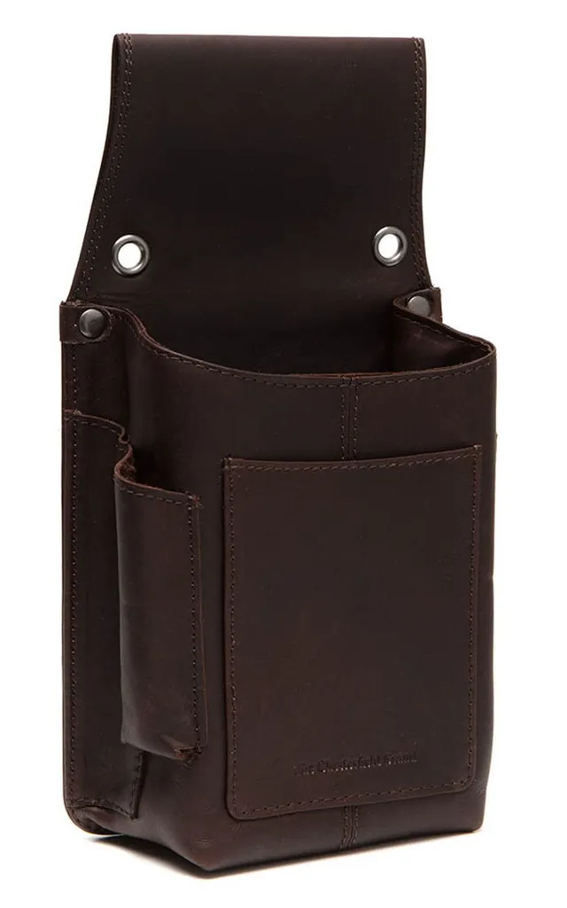 Petit Sac Banane Cuir Vintage Brun Monte avec Rangement Billets et Monnaie