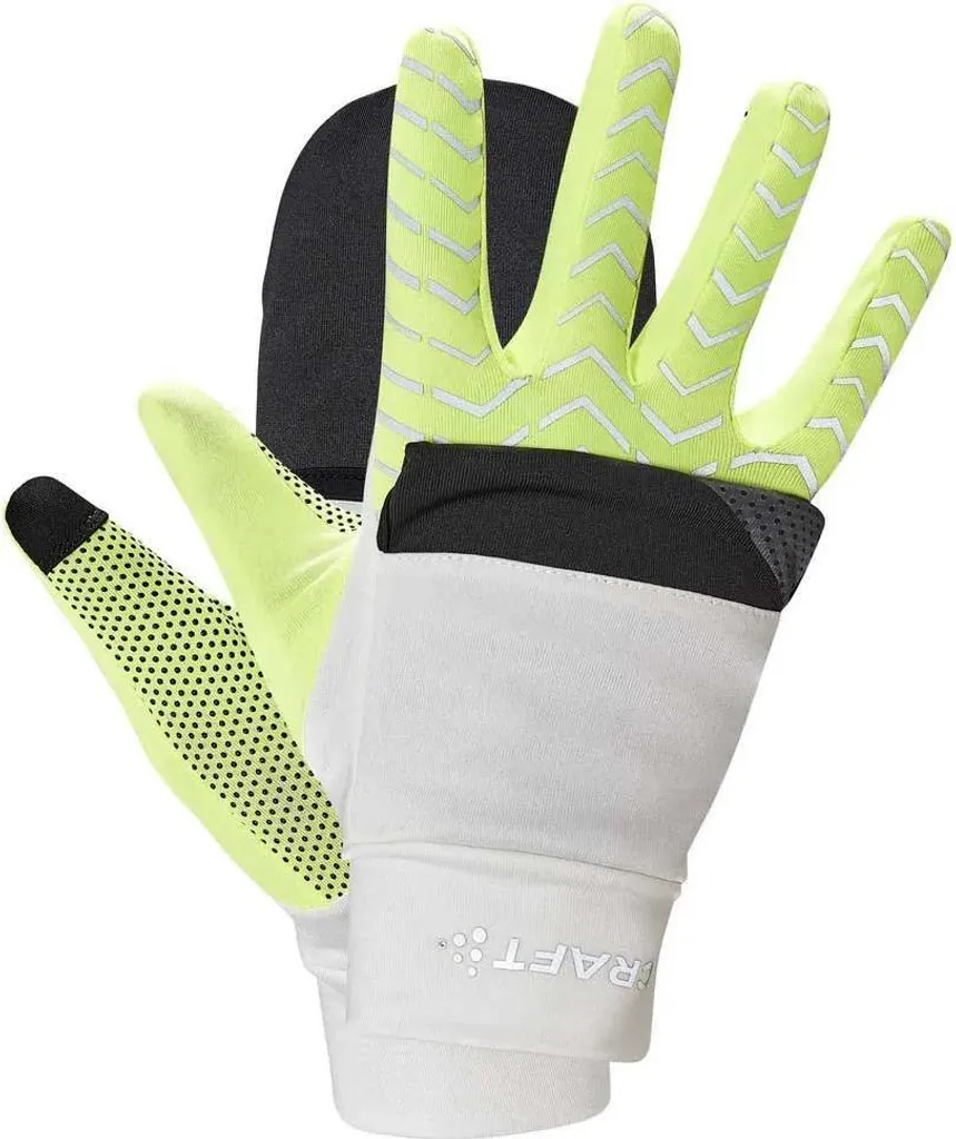 Gant hybride Craft ADV Lumen Fleece - Accessoire de course haute visibilité - 2