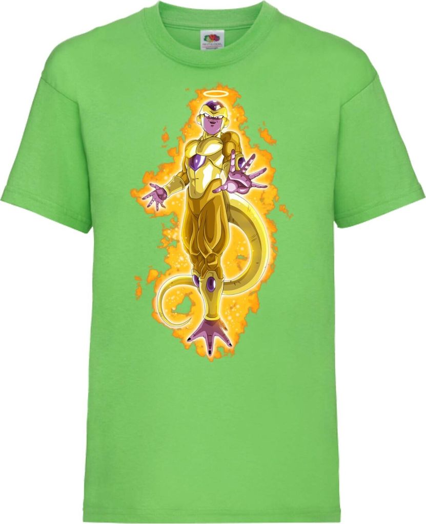 Kinder T-Shirt Dragon Anime Manga Ball Z 08 Golden Freezer, 12-13 Jahr - 152 / Lime