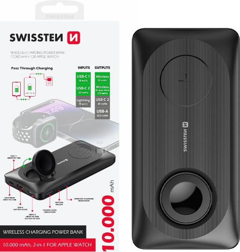 Chargeur Portable 10000mAh Magnétique pour iPhone et Apple Watch