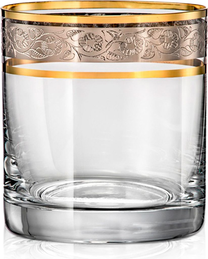 Bohemia Barline Exclusive Schnapsgläser Kristallgläser Likörgläser 60 ml Platin / Gold 6er Set