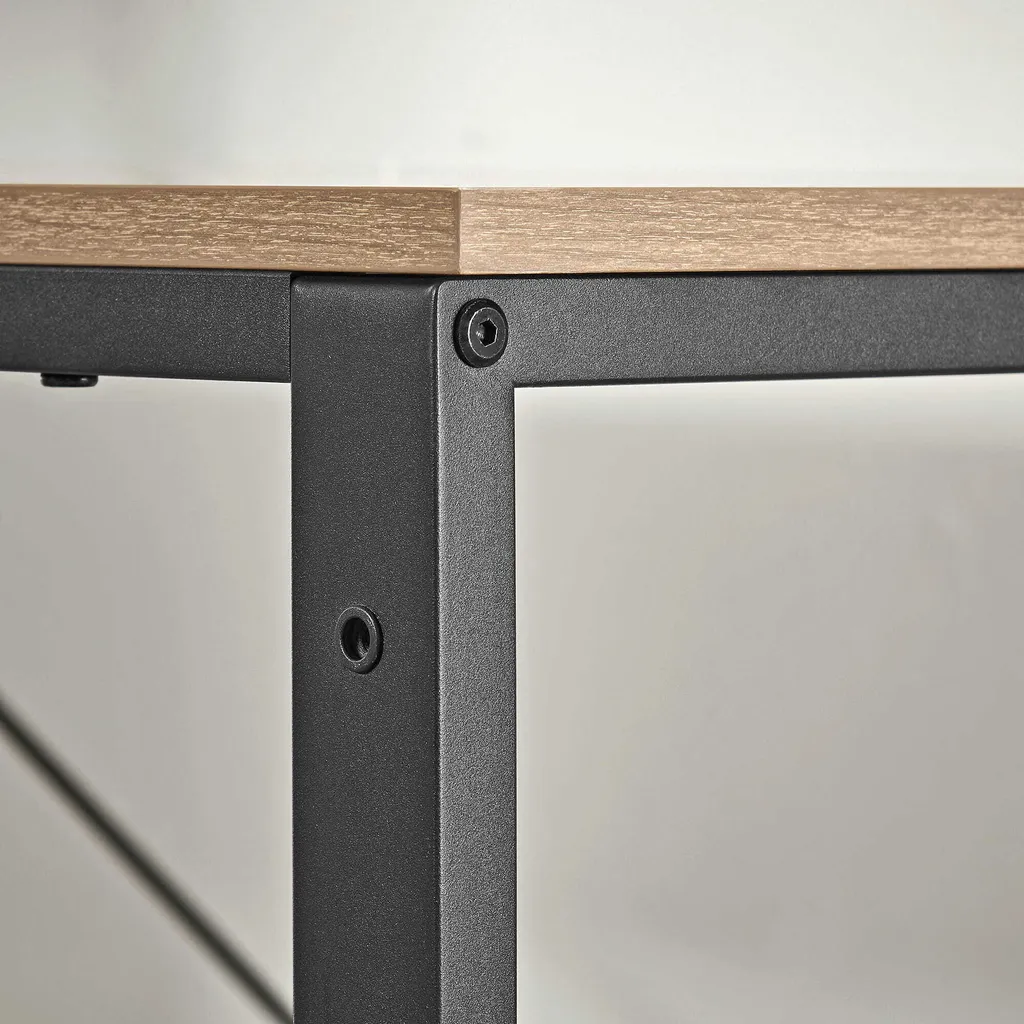 Bureau multimédia bois clair 120 cm avec bibliothèque intégrée Sonoma - 4