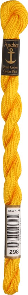 Anchor Perlgarn Stärke 5 4585000-00298 sonnengelb Stickgarn, 100 % Baumwolle, 5g Strängchen