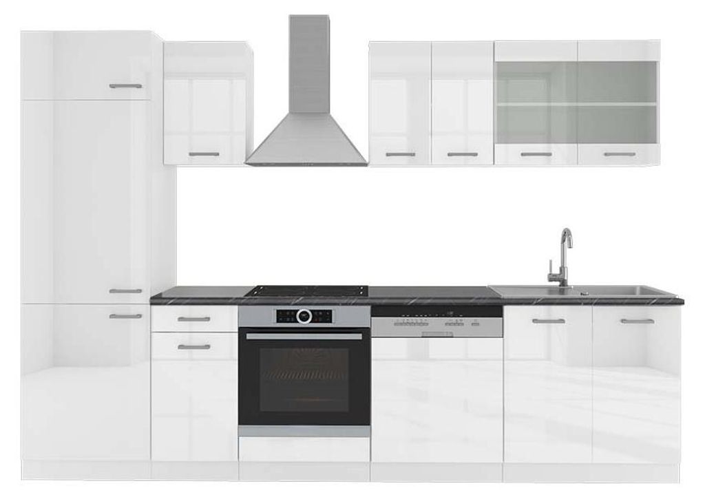 Küchenzeile Vicco R-Line Weiß Hochglanz/Weiß 300 cm , AP Produktbild 