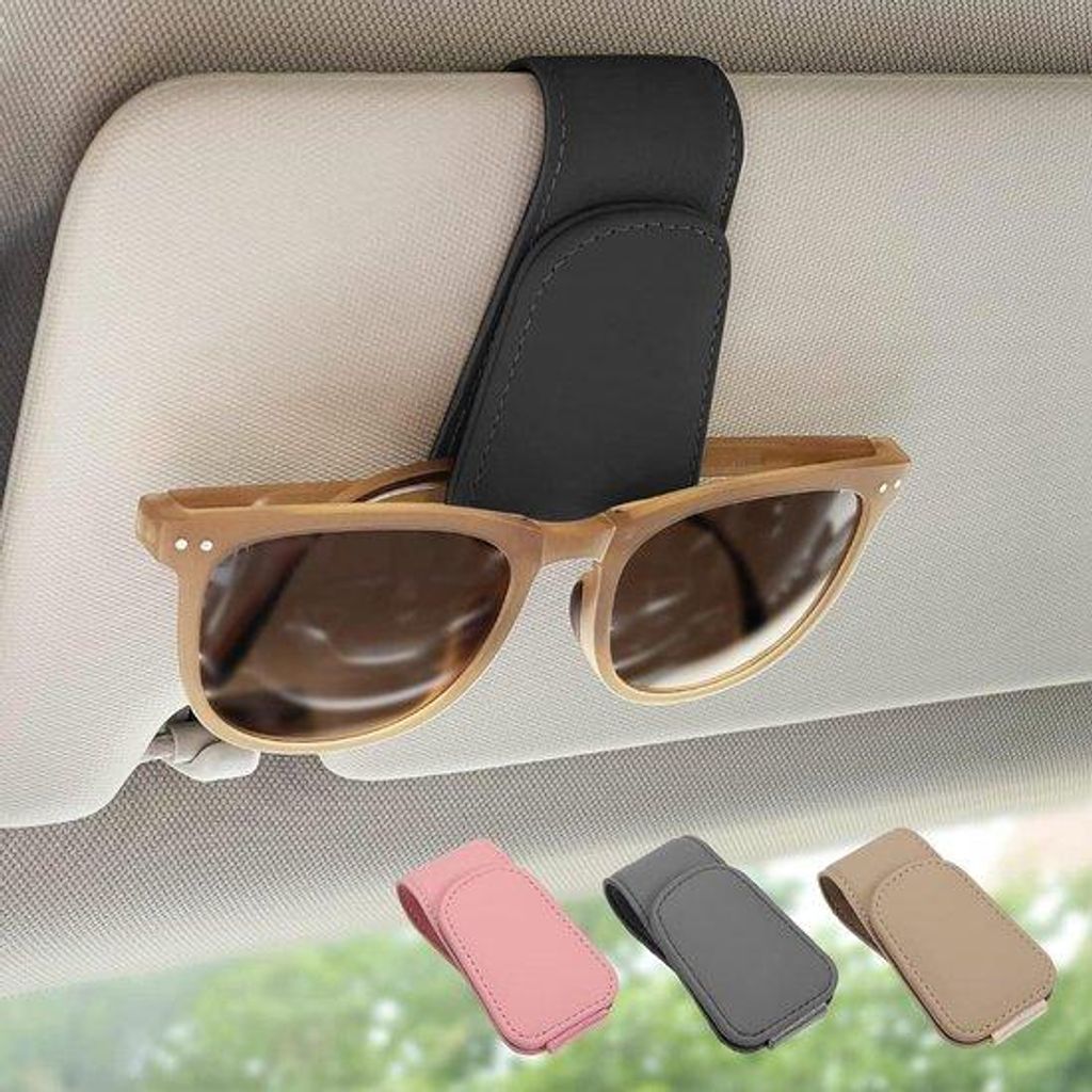 Sonnenschutzbrillehalter für Auto - Brille Klemm - Auto-Innenraumreinigung - magnetische Schließung - 2 Stück - Schwarz