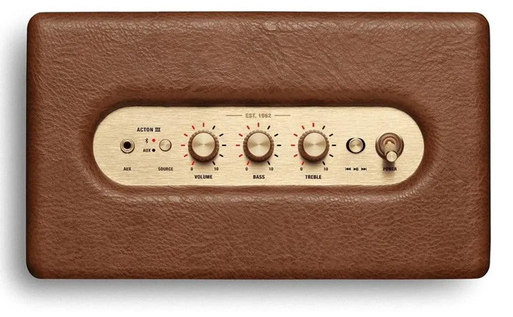 Marshall Acton III Brown Enceinte Bluetooth avec Large Scène Stéréo