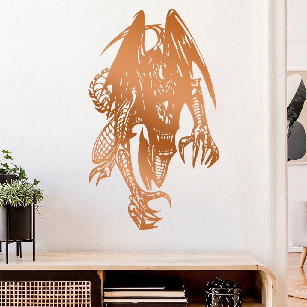 Drachen Biest Wandtattoo in 6 Größen - Wandaufkleber Wall Sticker - Dekoration, Küche, Wohnzimmer, Schlafzimmer, Badezimmer