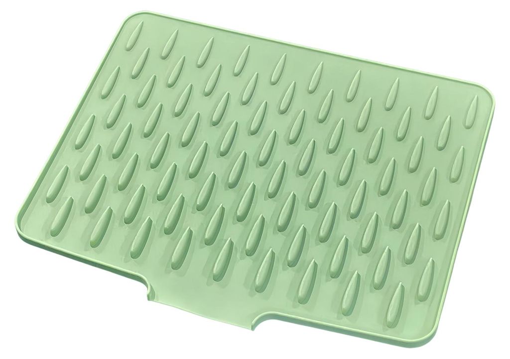 Dicke Silikon-Abtropfmatte mit Abfluss, hitzebeständig, rutschfest, für Spülbecken und Arbeitsplatten