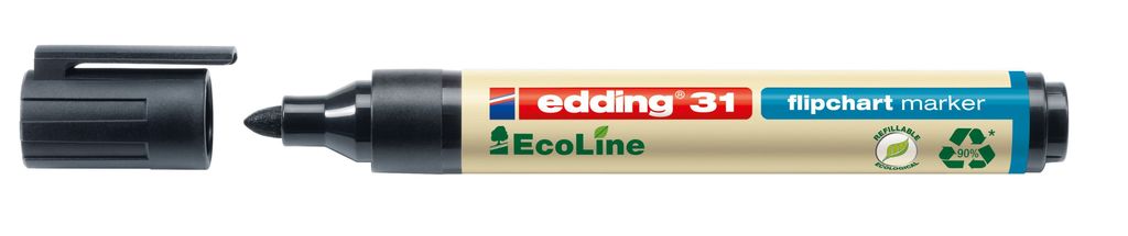 Edding 31 EcoLine, 1 Stück(e), Schwarz, Rundspitze, 1,5 mm, Produktbild 