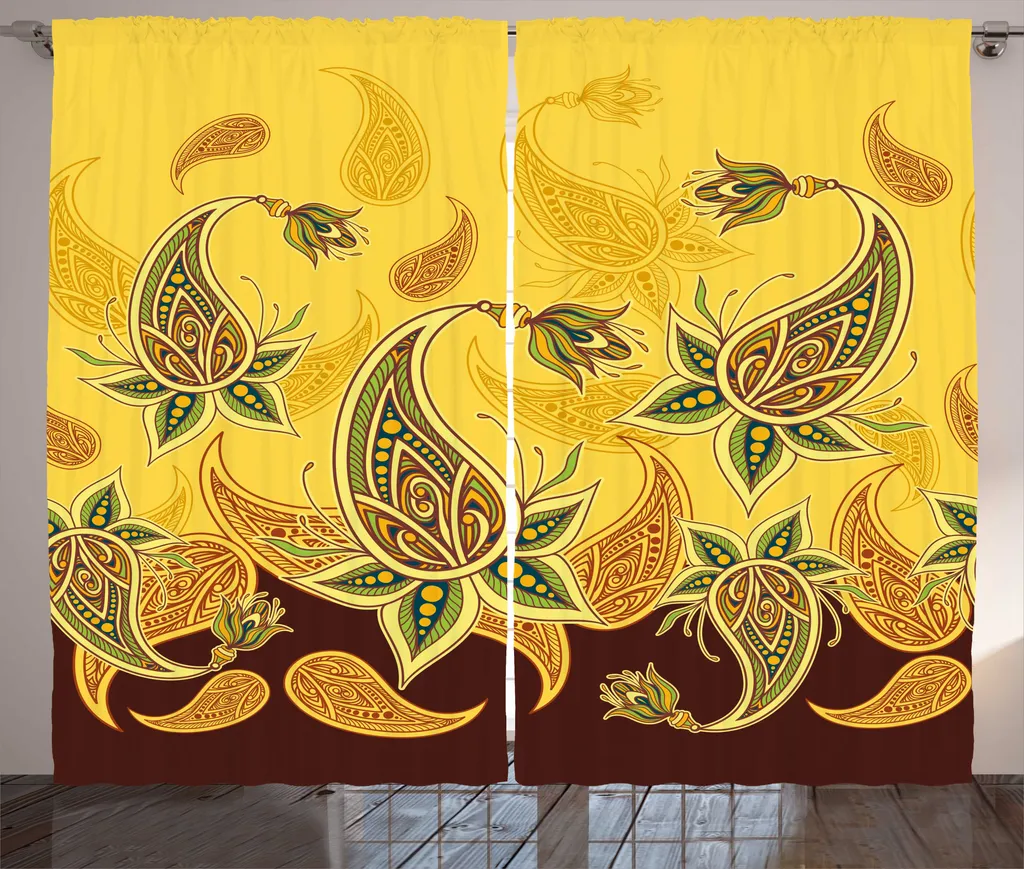 Rideau Occultant Décoratif Cachemire pour Intimité et Style 280x225cm