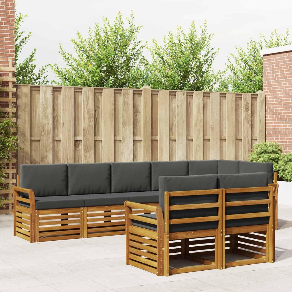"Neues Produkt" Sofagarnituren - CLORIS - Terrassen-Sofa - 8 pcs - Natur und Anthrazit Massivholz Akazie - Modern Gartensofas V2023
