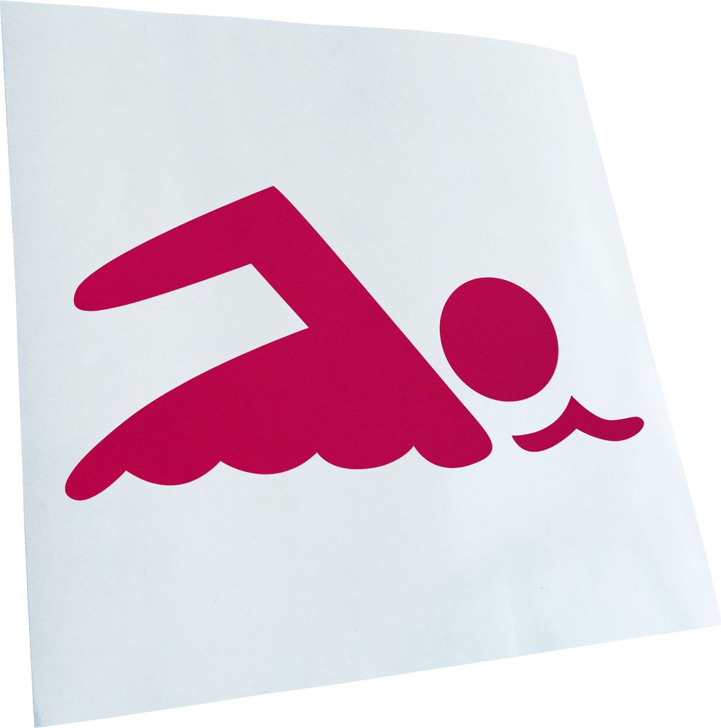 Kiwistar - Autoaufkleber - pink - 60 x 60 cm - Schwimmer - Heckscheibenaufkleber - Aufkleber für Auto Kfz Fahrrad, LKW, Truck Mofa