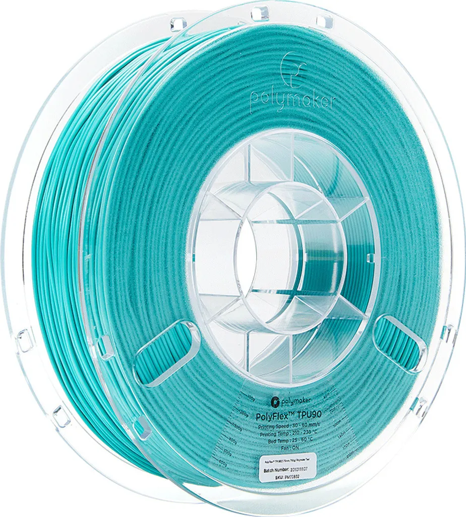 PolyFlex TPU-90A Polymaker Teal 1.75mm : Filament 3D Souple et Résistant