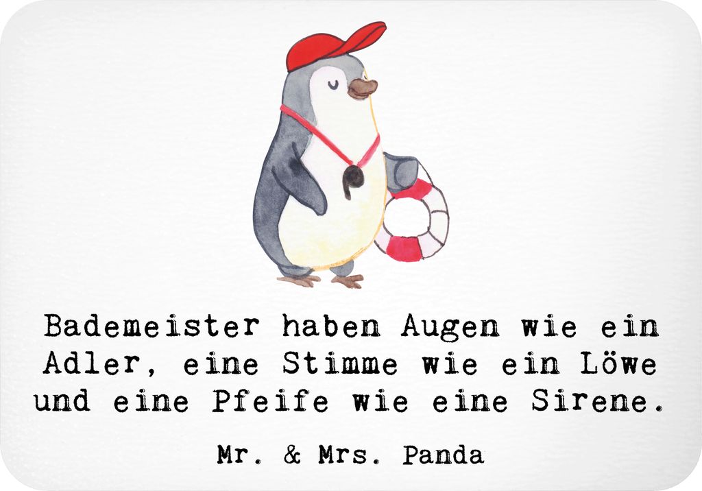 Mr. & Mrs. Panda Kühlschrankmagnet Bademeister Superheld - Weiß - Geschenk, zettelhalter, holzmagnet, personalisierte Geschenke, Herz, magnet, f...