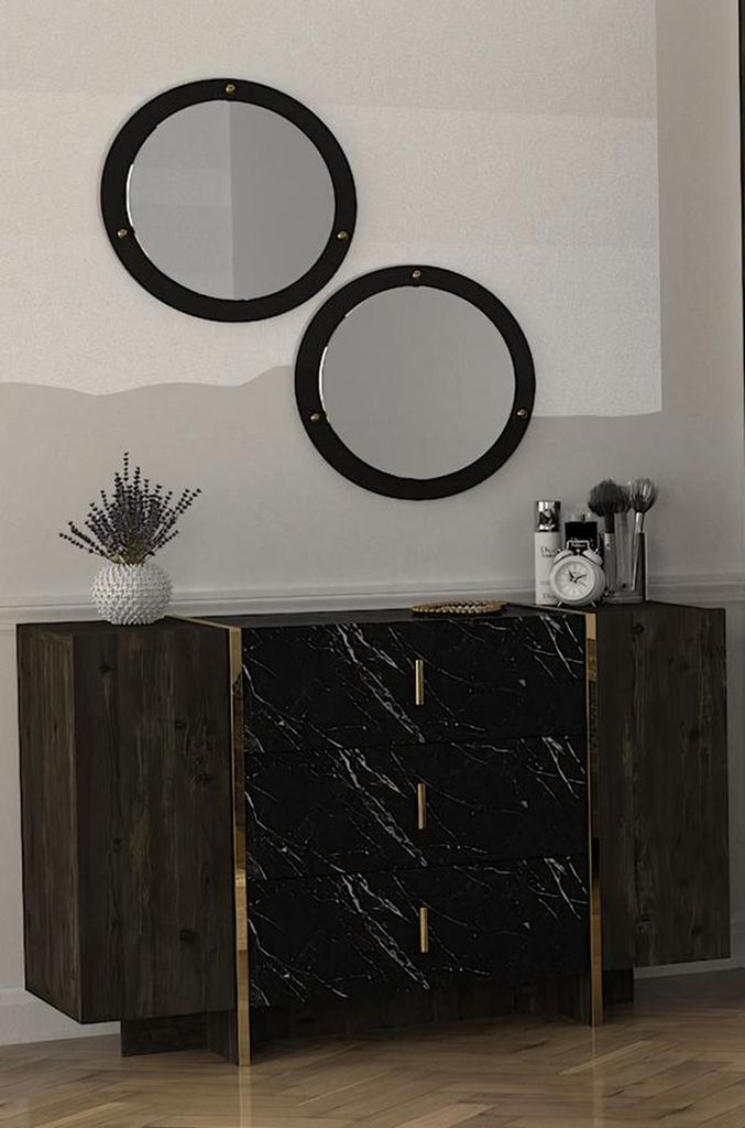 Anrichte mit Spiegel Sideboard Kommoden Flurkommode Sideboard Kommode 3tlg
