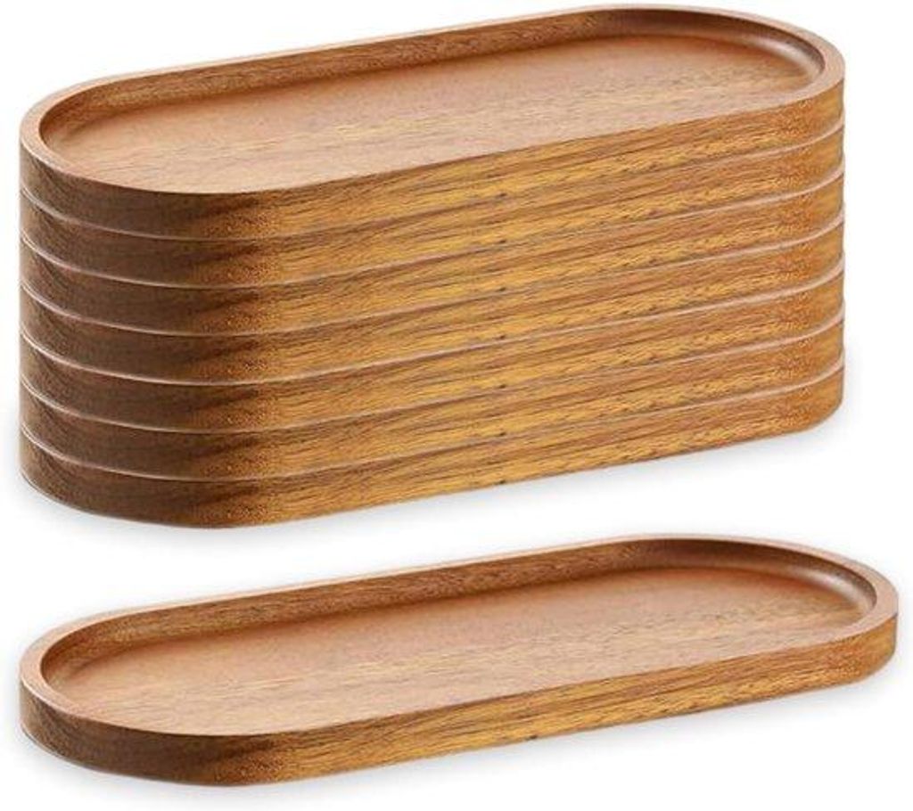 Dřevěné servírovací tácky, 8 kusů - 28 x 10 cm - Obrázek produktu 