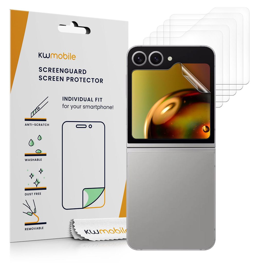 kwmobile 6x Displayschutzfolie kompatibel mit Samsung Galaxy Z Flip6 Folie - klare Schutzfolien Set in transparent