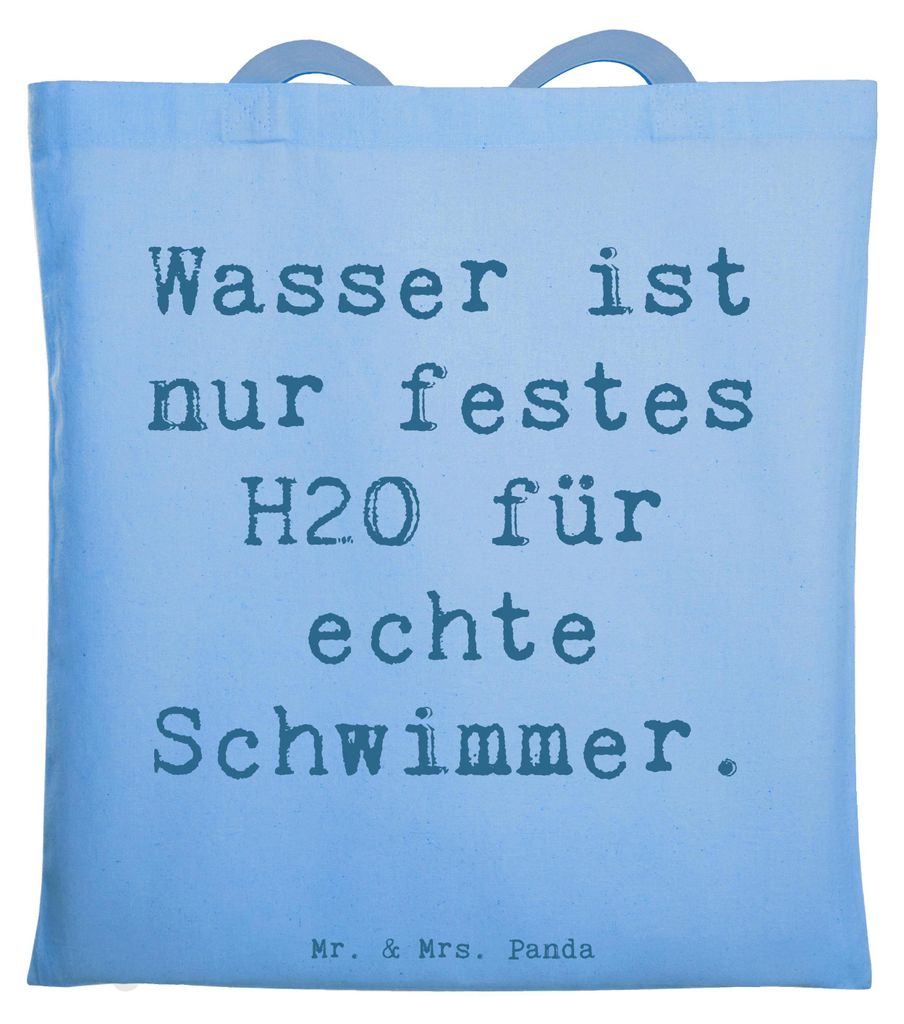 Mr. & Mrs. Panda Jutebeutel Spruch Schwimmen Abenteuer - Sky Blue - Geschenk, Schwimmbegeisterung, Sportler Geschenke, Teamsport, H2O, Laptoptasche...