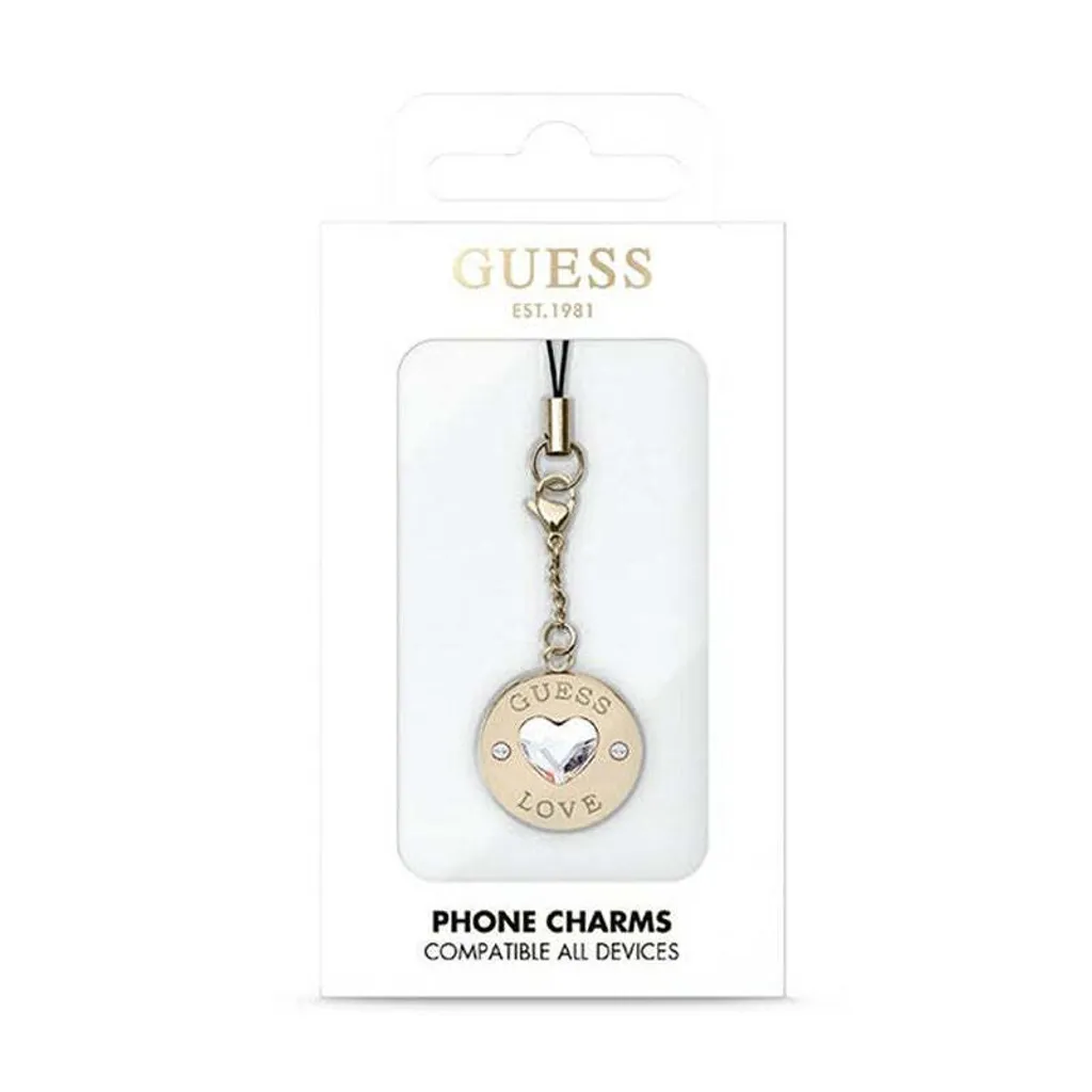 Guess Ciondolo Smartphone Gucpmhgld Cuore Diamante con Strass Brillanti