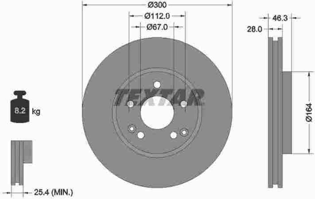 TEXTAR Bremsscheibe Artikel: 92106005