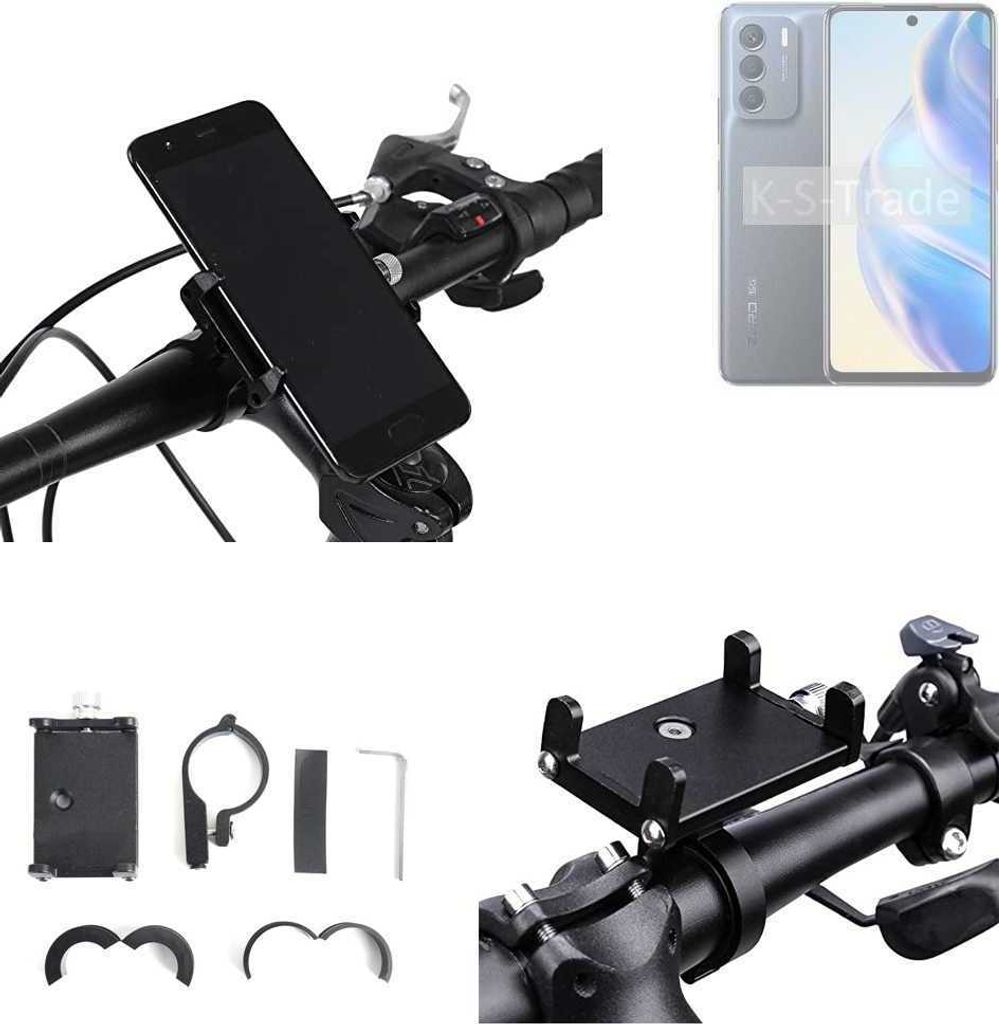 K-S-Trade Handyhalterung für das Fahrrad kompatibel mit Infinix Zero 5G 2023 (X6815C) Halter Lenkstange Fahrradhalterung Motorrad Bike Mount