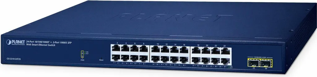 Switch Réseau 24 Ports pour Entreprise Planet GS-2210-24T2S Administrable