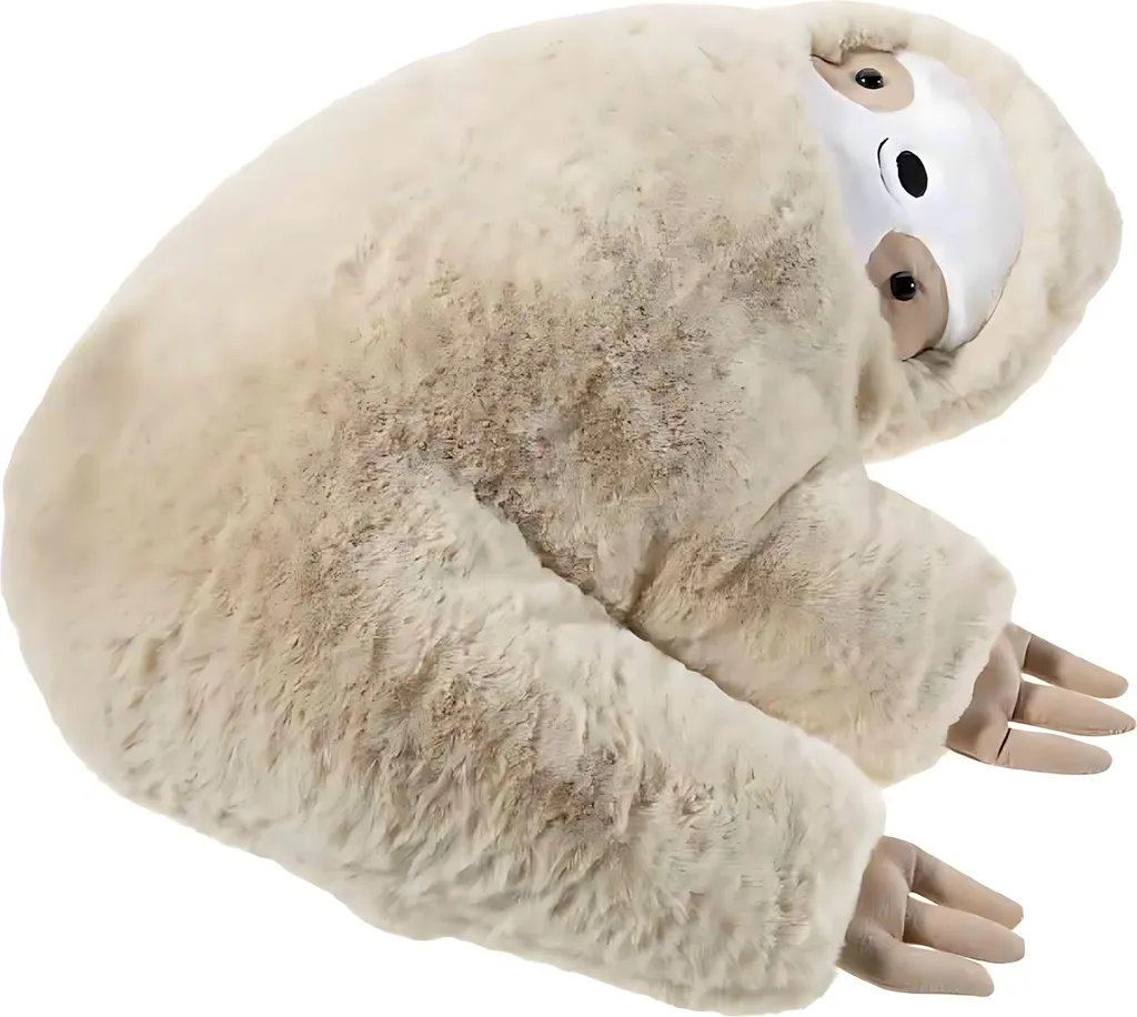 Coussin décoratif paresseux beige KUMA 30 cm pour chambre et salon