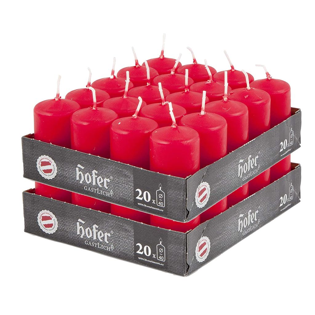 HOFER Candele Stumpen 40 pz - Rosso 4×7 cm - Non Immagine del prodotto 