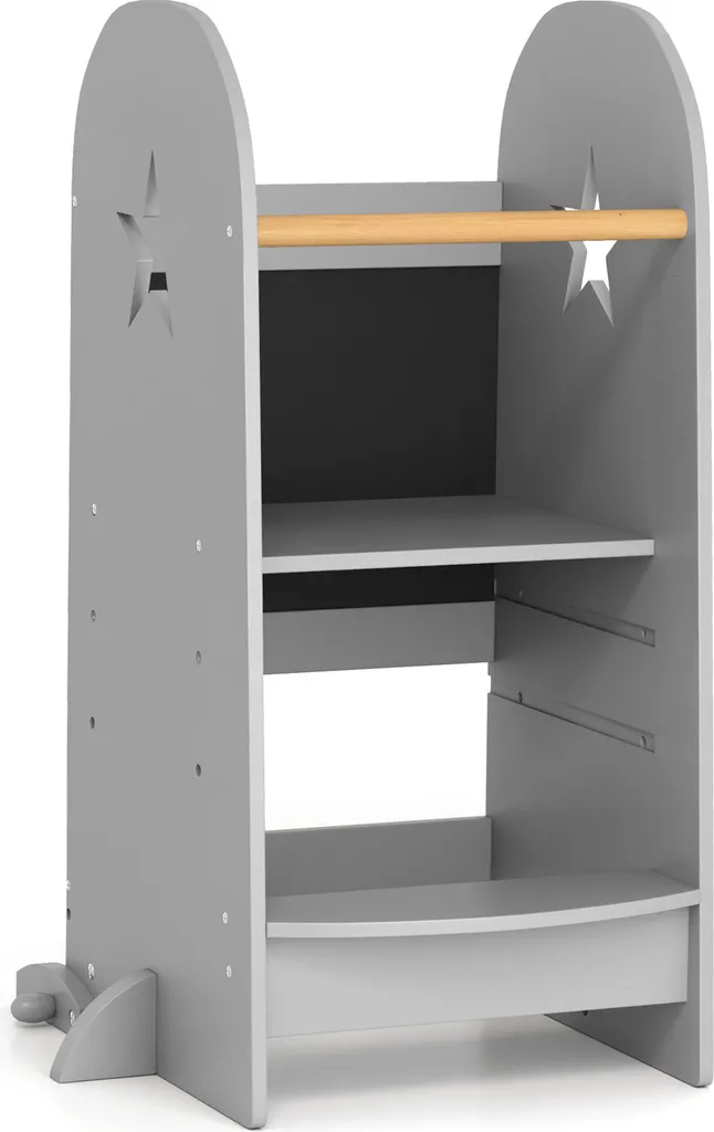 COSTWAY Tour d'Observation Enfant 3-en-1 avec Tableau Noir et Hauteur Réglable