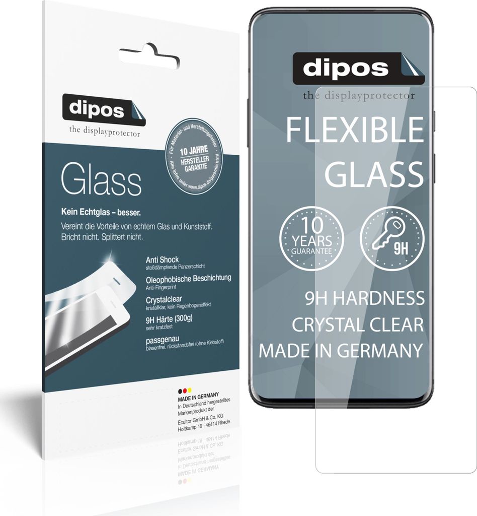 2x Schutzfolie für OnePlus 7T Pro McLaren Edition - Anti-Shock 9H Folie dipos Glass Kunststoffglas