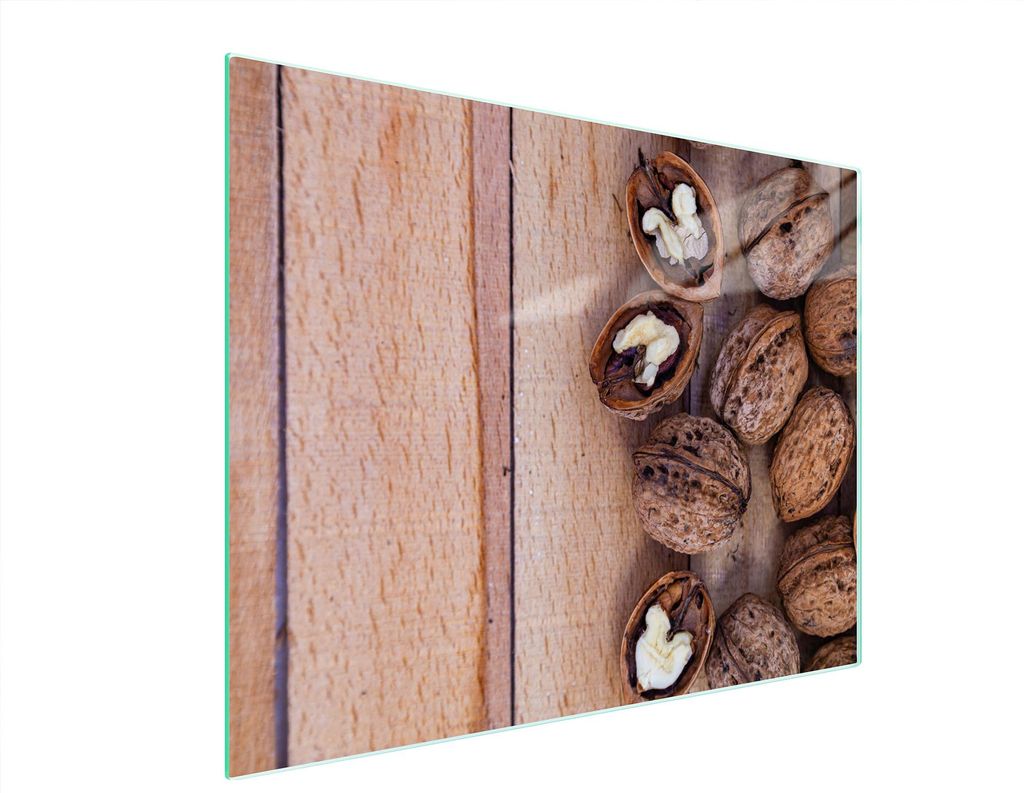 Glasschneidebrett 52x40 Nüsse