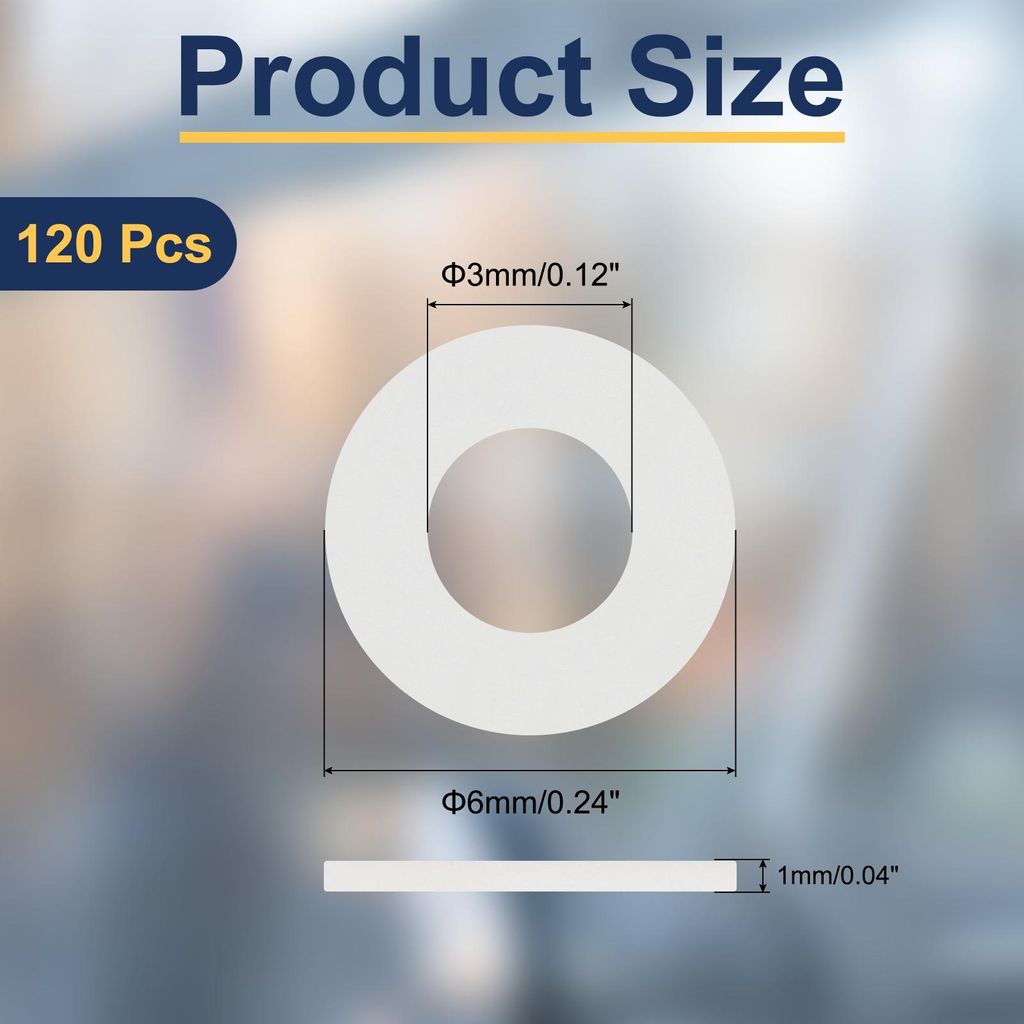 120 Stš¹ck M3 Nylon Flachdichtungen 3mm ID 6mm OD 1mm dick Unterlegscheiben Dichtungen Kunststoff-Blatt-Dichtung Befestigungselement Dichtungsrin...