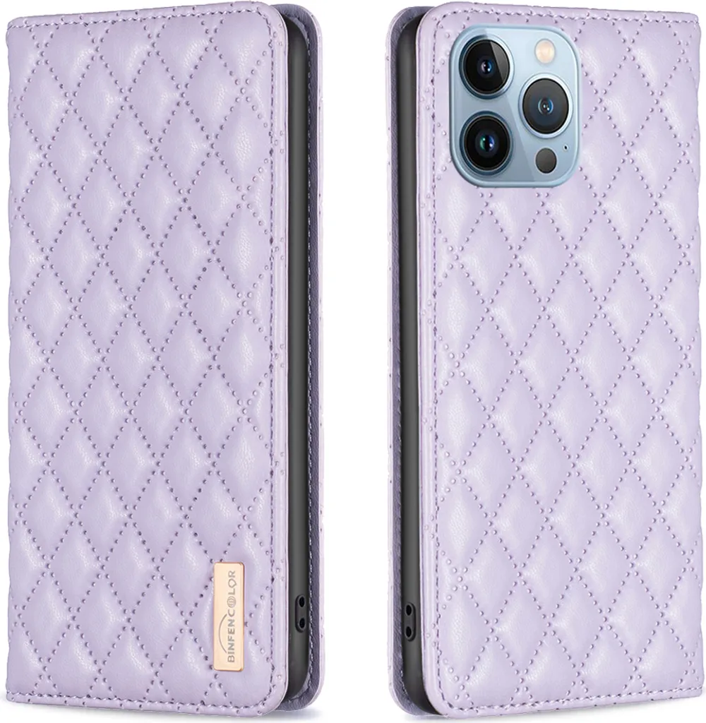 custodia per iPhone 13 Pro Max, elegante custodia in pelle flip con slot per schede e supporto per iPhone 13 Pro Max viola