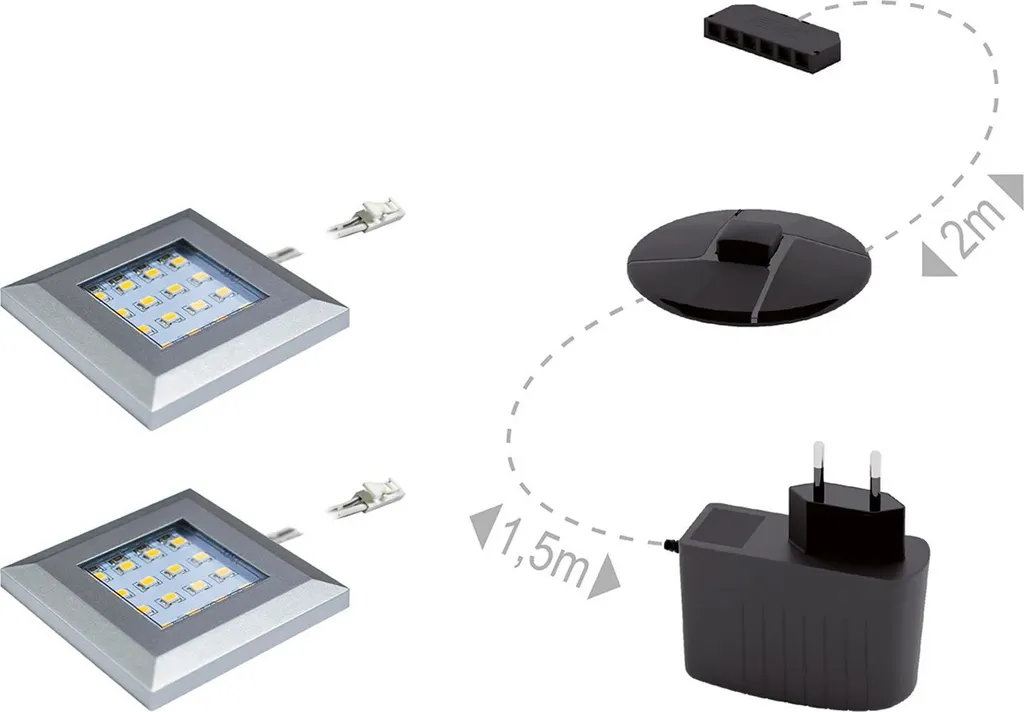 Éclairage LED 2 points ANNIKA - Luminaire intérieur moderne en métal chromé